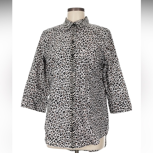 Chico's Jackets & Blazers - Chico's Black and White Leopard Print Blazer